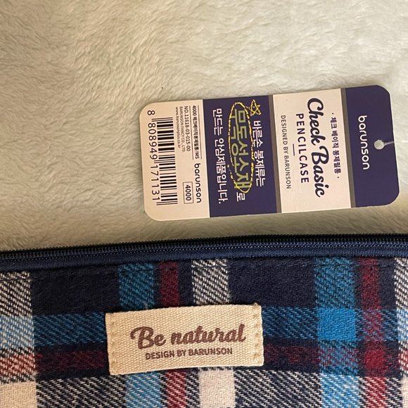 BRAND NEW barunson Check Basic Korean Pencil Case - Picture 2 of 3